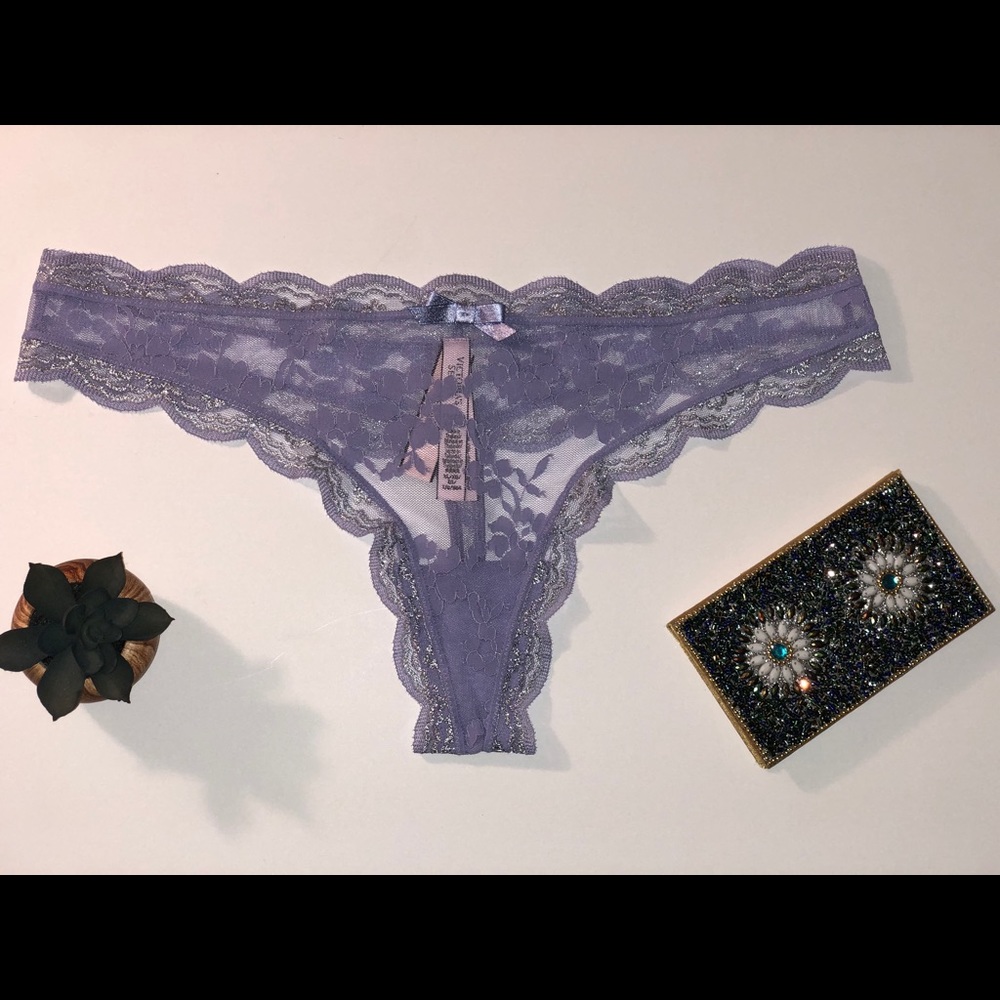 VS Shimmer Lace Thong